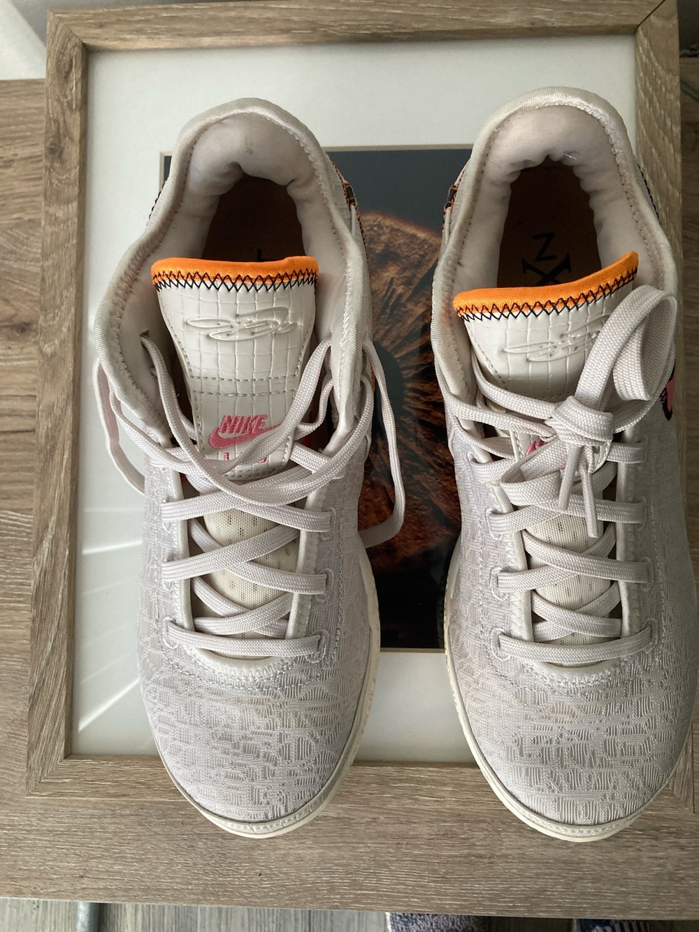 Nike Beige and Orange Accent Low-Top Sneakers - Picture 4 of 7